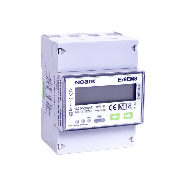 NOARK Dubbele tariefmeter EX9EMS 3P 4M 100A (107297)