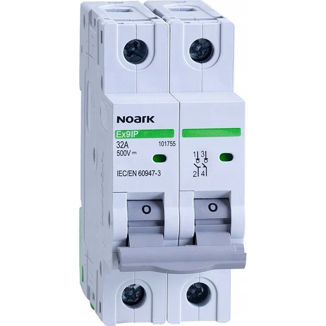 Noark Interrupteur-sectionneur Noark 101755 2M 2-bieg 32A 500V DC