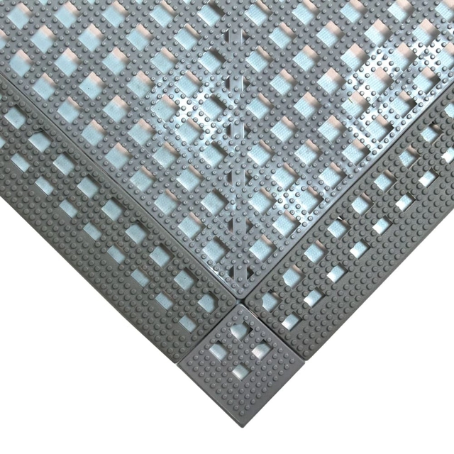 Non-Slip Shower Mat Flexi-Deck Gray 0.3M X 0.3M (Set of 9 Pieces)