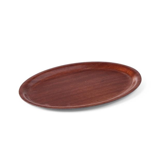 Non-slip wooden tray - oval 290x210 mm