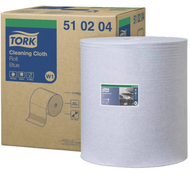 Non-woven cleaning cloth, blue, heavy roll, Tork 510204