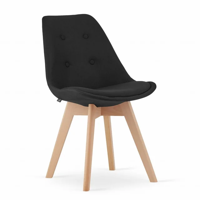 NORI chair - black material - natural legs x 1