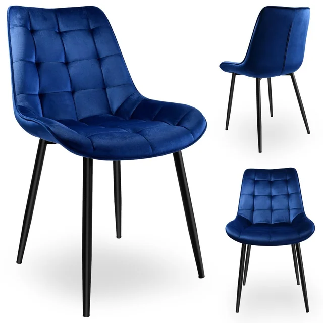 NORMAN chair, navy blue velvet