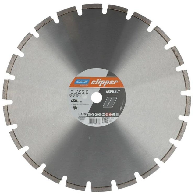 NORTON CLIPPER DIAMOND BLADE NORTON CLASSIC ASPHALT LASER 450mm Χ25,4mm ΓΙΑ ΑΣΦΑΛΤΟ για NORTON CLIPER CS451 ΕΠΙΣΗΜΟΣ ΔΙΑΝΟΜΕΑΣ - ΕΞΟΥΣΙΟΔΟΤΗΣΗ ΑΝΤΙΠΡΟΣΩΠΟΣ NORTON CLIPER