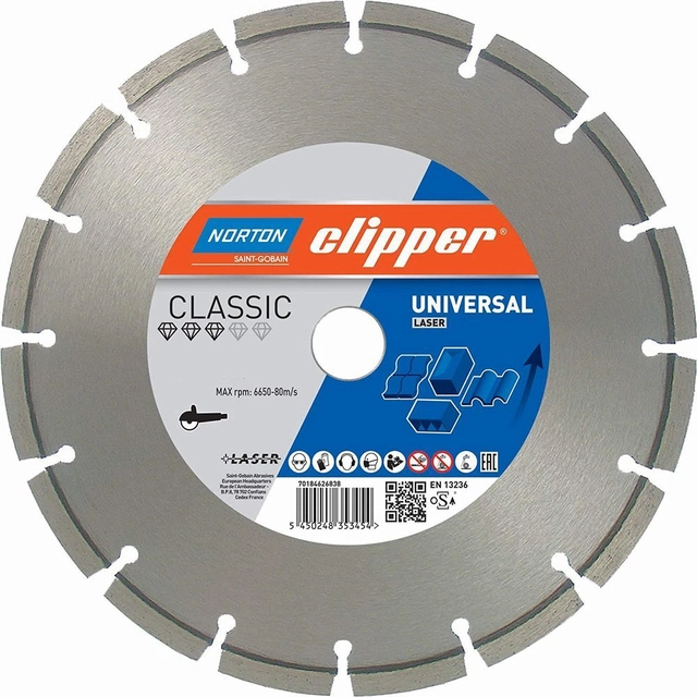 NORTON CLIPPER DIAMOND LÂMINA UNIVERSAL NORTON CLIPPER CLASSIC UNIVERSAL LASER 350-10X2.8 350mm x 20mm para NORTON CLIPPER CE414 e CP514 DISTRIBUIDOR OFICIAL - REVENDEDOR AUTORIZADO NORTON CLIPPER