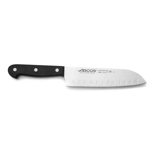 Nôž Santoku s guličkovým brúsením, UNIVERZÁLNA séria Arcos, čierna (L)290mm Základný variant