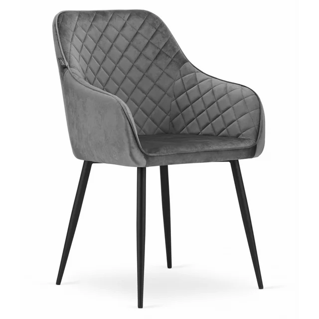 NUGAT chair - gray velvet / black legs x 1