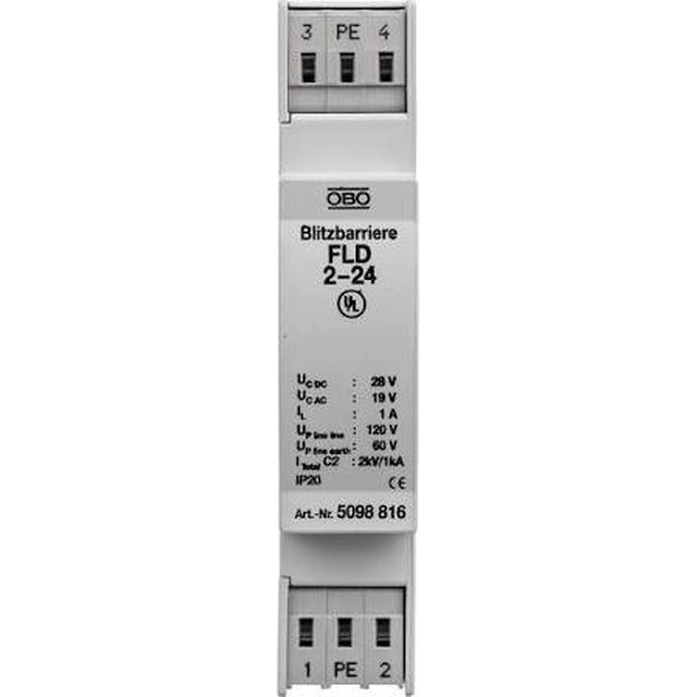 Обмежувач перенапруг Bettermann для двопровідних систем 19VAC/28VDC (5098727)