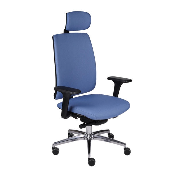 Office chair with armrests Velito BT HD - blue / black / chrome