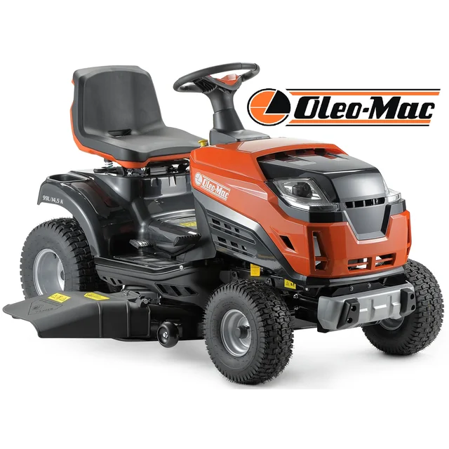 OLEO MAC OM 99L/14.5K DĀRZA TRAKTORS AR SĀNU DISPUTER PAŠPIEDZINĀJUMS BENZĪNA PĻUVĒJS ZĀLES HIDROSTĀTAM 98cm 68059202 -