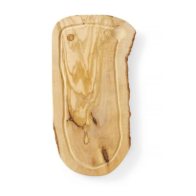 Olive wood serving board with groove 400x250x(H)18