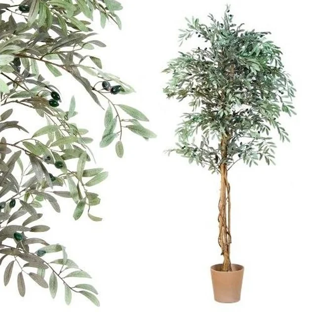 Olivo decorativo artificial con aceitunas 180 cm