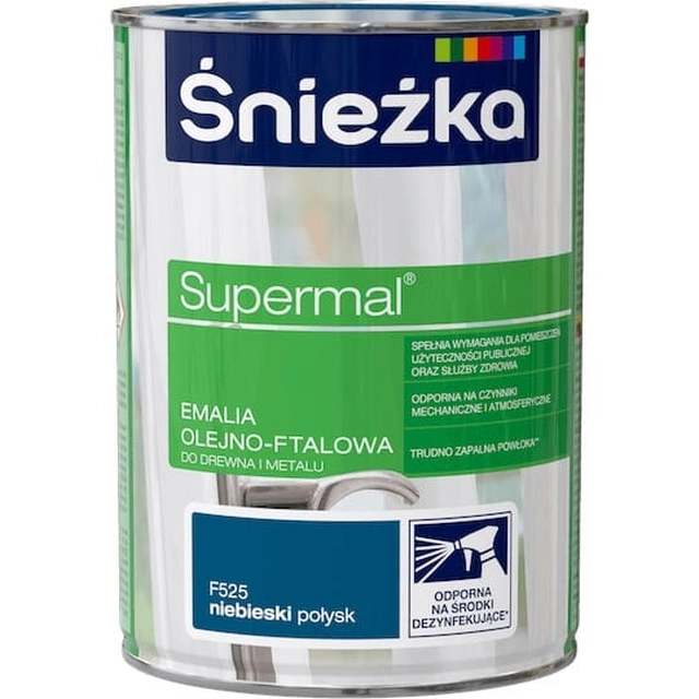 Öljy-ftaali emali puulle ja metallille Śnieżka Supermal blue gloss 0.8 l