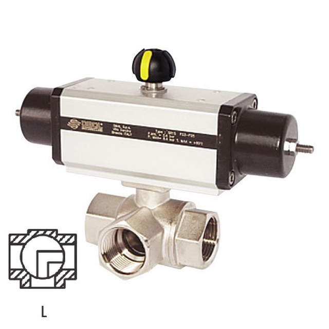 OMAL Automation Three-way ball valve V153L with single-acting pneumatic actuator SR - 1 1/2"