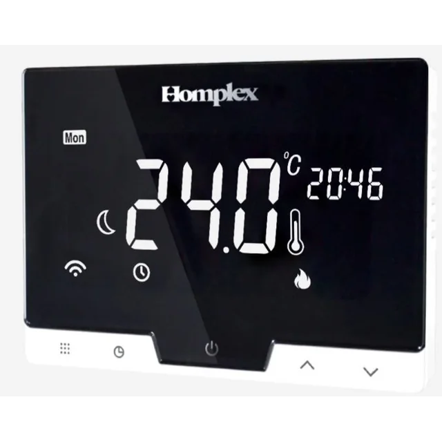 Omgivningstermostat för programmerbar WiFi-kontrollpanel Homplex digital display 19 - DG19WifiBlack