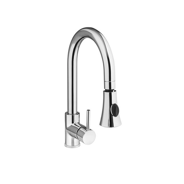 ONE HOLE TAP VERTICAL, WITH TURNING PIPE AND EXTRACTABLE SHOWER