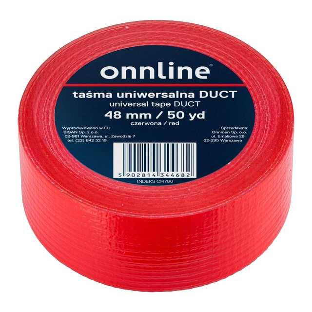 ONLINE juosta DUCT atsilikimui 48mm/50YD Raudona