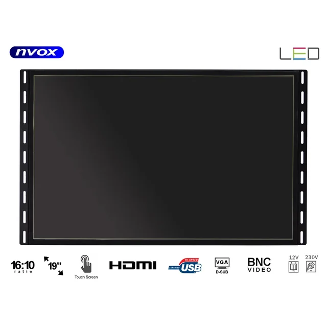 Open frame touch monitor led 19cali vga hdmi usb bnc 12v 230v