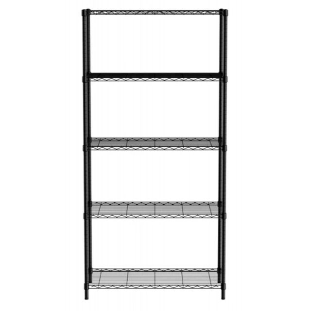 Opengewerkt opbergrek 5 planken, zwart