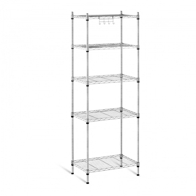 Openwork bookcase 35x55x150cm with 5 shelves, load capacity 150 kg + hanger