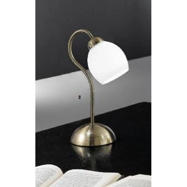 OR LA 4-1098 / 1 PATI Lampa stołowa 1x40W E14 patyna / mleczne szkło białe, wysokość 20cm - ORION