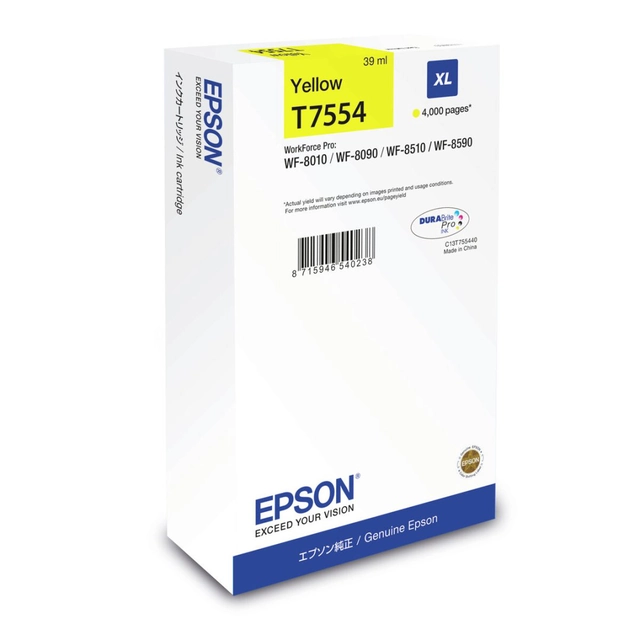 Original Epson Ink Cartridge C13T755440 Yellow