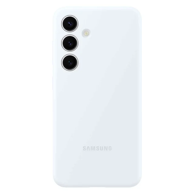 Originální silikonový kryt pouzdra pro Samsung Galaxy S24 Silikonové pouzdro bílé