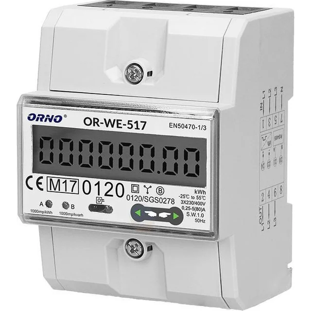 Orno Contador de electricidad 3-fazowy multitarifa Orno OR-WE-517 MID