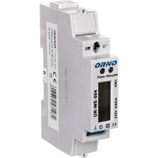 Orno Indicador de consumo de eletricidade 1-fazowy 80A 230V porta RS-485 com display LCD (OR-WE-504)