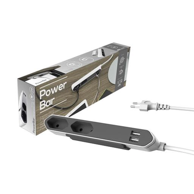 Orno PowerCube Extender PowerBar USB 1.5 m gray (9102 / PB2SEU)