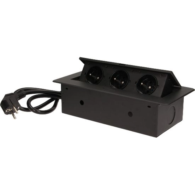 Orno Sockets recessed into the countertop 3x230V Black (OR-AE-1337/B)