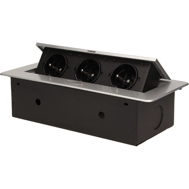 Orno Sockets recessed into the countertop 3x230V Silver (OR-AE-1336/G)
