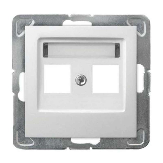 Ospel socket housing Impresja GPK-2Y / p / 00 double Keystone straight white
