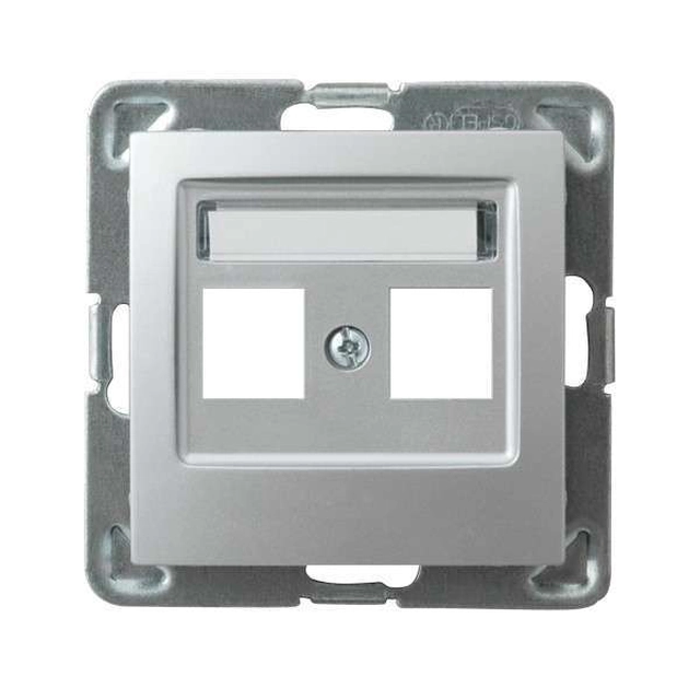 Ospel socket housing Impresja GPK-2Y / p / 18 double Keystone straight silver