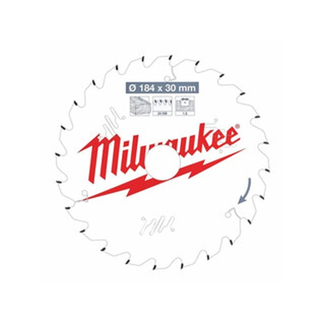 Острие за циркулярен трион Milwaukee 184 x 30 mm | брой зъби: 24 db | ширина на рязане: 1,6 mm