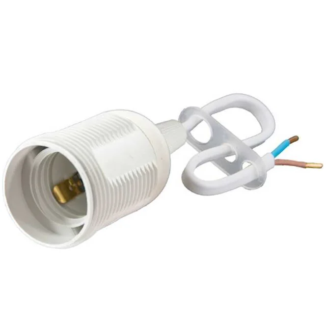 Osvětlovací zásuvka E27 bílá s kabelem Pawbol D.3006MA