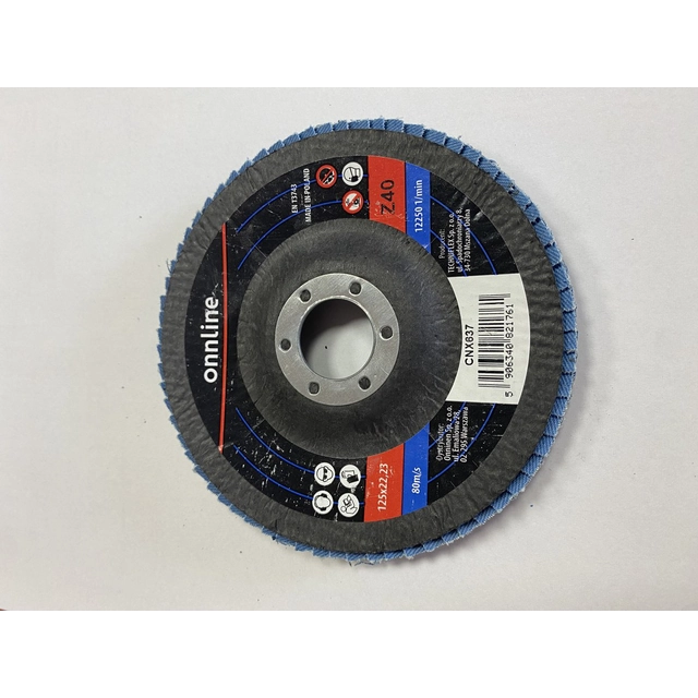 Oțel/inoxidabil disc lamelă 125x22 G.40 ZIRCONIU ONLINE