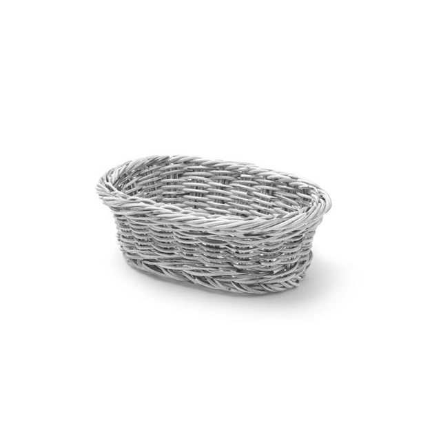 Oval basket, gray, 190x120 mm