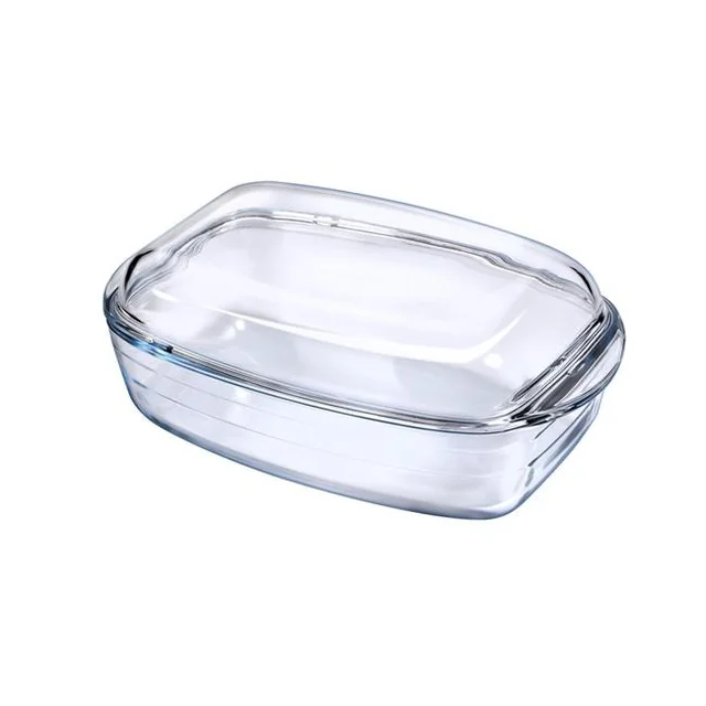 OVENCHEF fuente refractaria con tapa transparente 370x215x(H)140mm