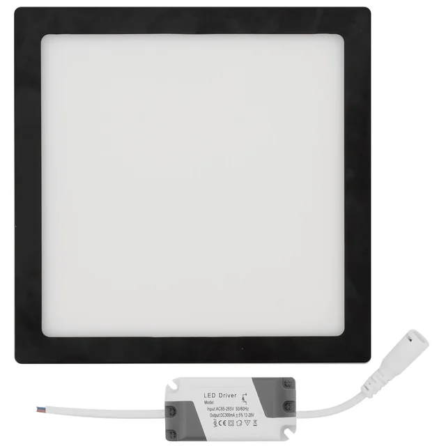 OVERFLADEMONTERET LED PANEL SB 18W SORT