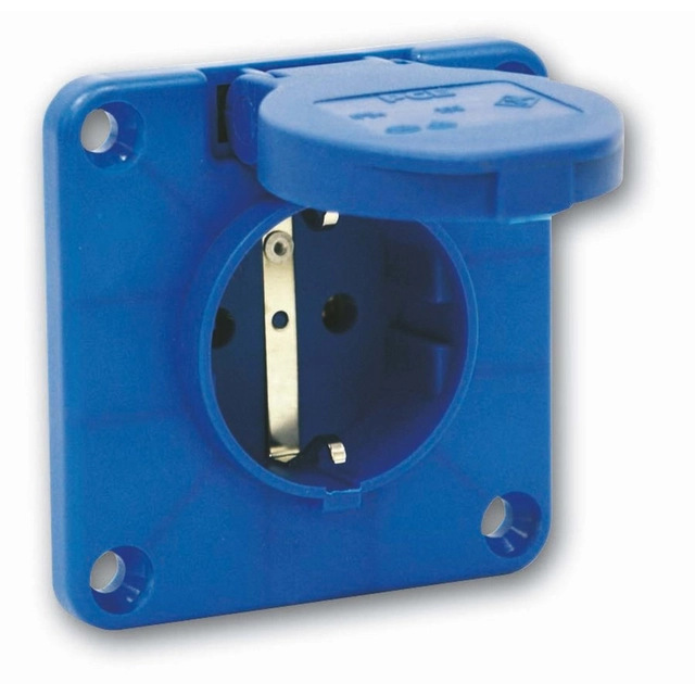 P-Nova single-phase panel socket 16A 2P+Z 230V, collar 75x75, schuko, screwless IP54