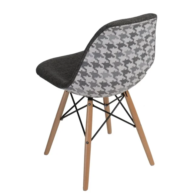 P016W Pattern chair, gray/houndstooth