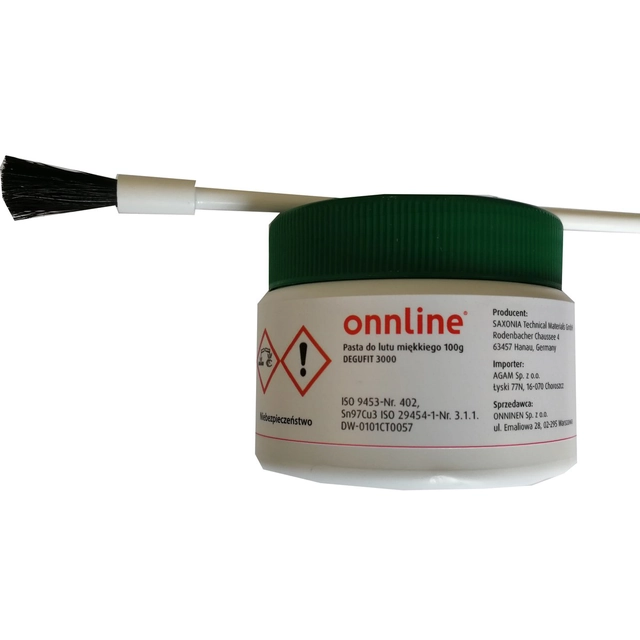 Паяльна флюсова паста з оловом + кисть ONNLINE 100g