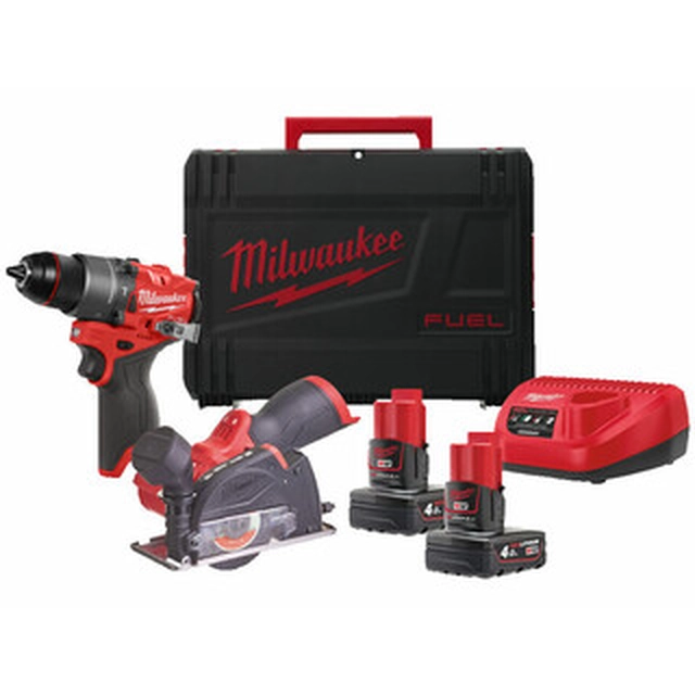 Pacchetto macchina Milwaukee M12 FPP2G2-402X in custodia resistente