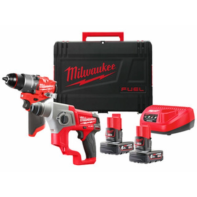 Pacote de máquina Milwaukee M12FPP2F2-602X em caixa Heavy Duty