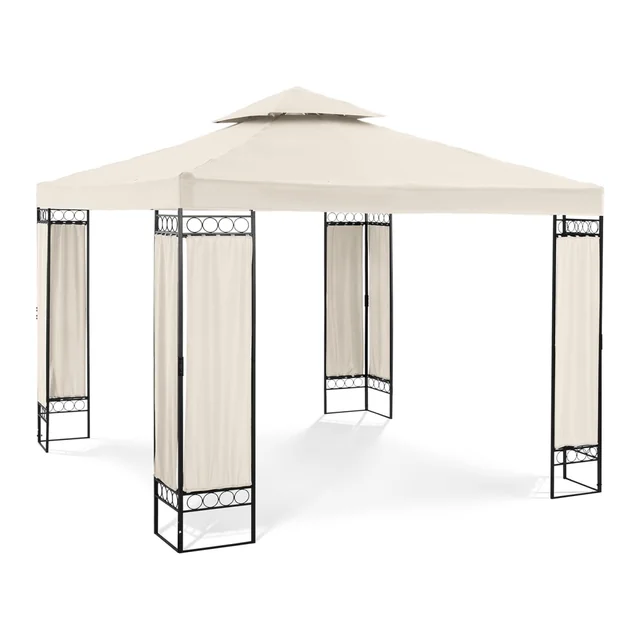 Padiglione, tenda da giardino, gazebo 3x3m, beige