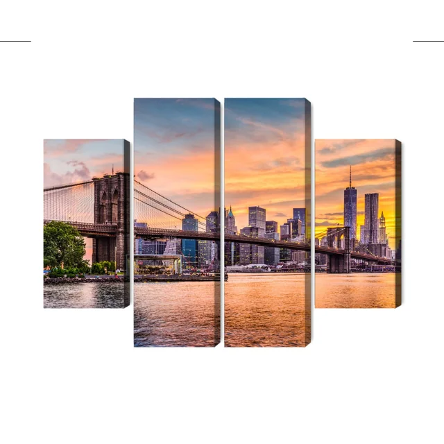 Paesaggio panoramico in più parti della città di New York