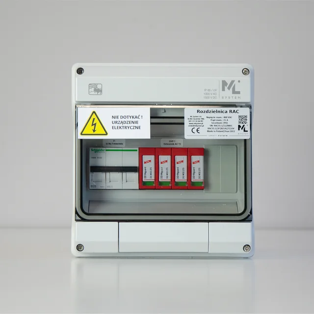 Painel de distribuição AC TYP33.1 - RAC33.1/3F/B25A/T2/UV a 8,2-12,5kW - SCHNEIDER K60N-B25-3 / IP65 / 1000V AC / 1500V DC / EXT.