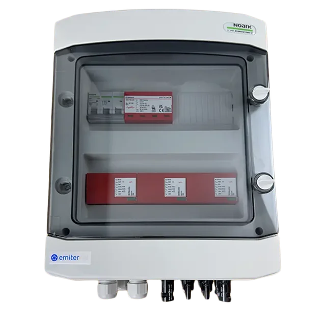 Painel de distribuição DCAC, IP65, SPD DC Dehn 1000V tipo 2, 3 x string PV, 3 x MPPT, SPD AC Dehn tipo 2, 50A 3-F