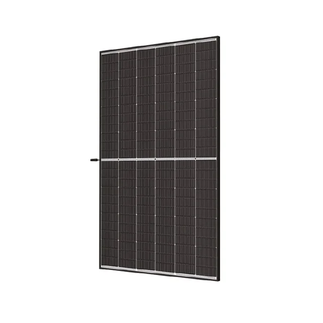 Painel fotovoltaico Trina 425W, meio corte, moldura preta, folha traseira branca, moldura 30 mm